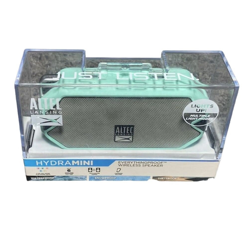 Altec Lansing HydraMini Bluetooth Speaker Mint IP67 Waterproof Shockproof NEW